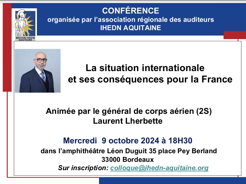 You are currently viewing Conférence IHEDN Aquitaine